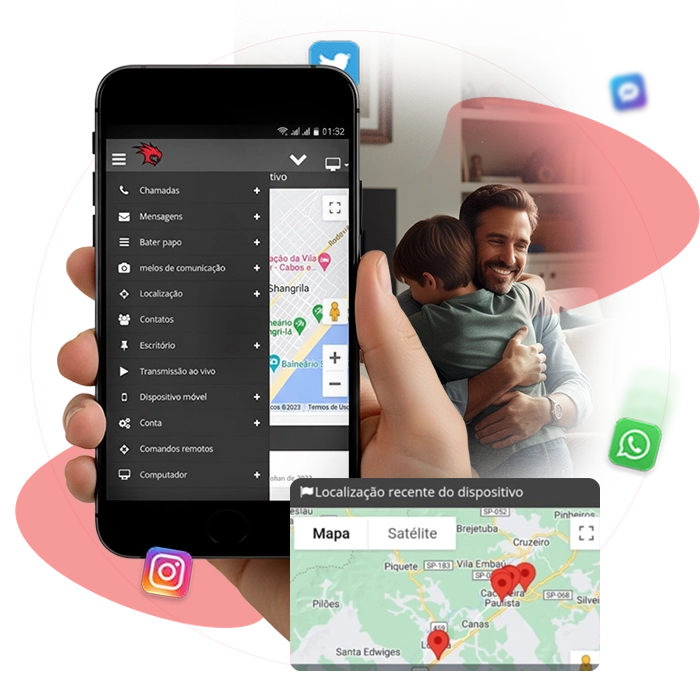 DroidSpySystem - Controle Parental e Monitoramento Remoto de segurança para celular Android